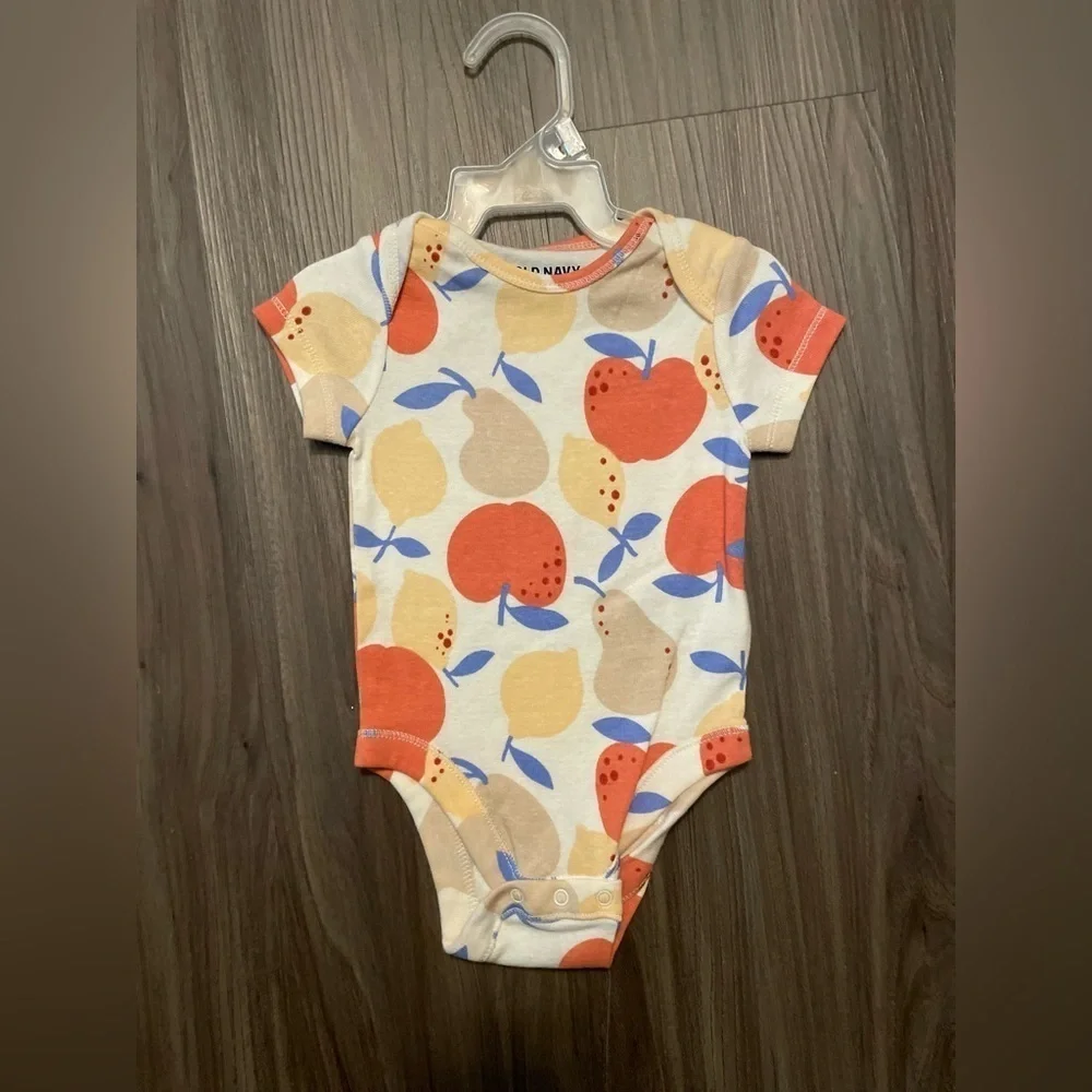 Old Navy Orange and Blue Bodysuit Vibrant One Piece size 3-6 months